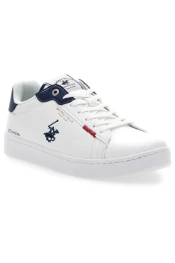 Weiße Schnürschuhe mit blauen Details BEVERLY HILLS POLO CLUB BHM514010