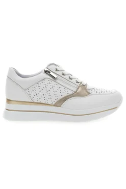 Weiße Schnürschuhe mit seitlichem Reißverschluss MIO TEMPO H216361