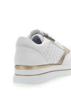 Weiße Schnürschuhe mit seitlichem Reißverschluss MIO TEMPO H216361