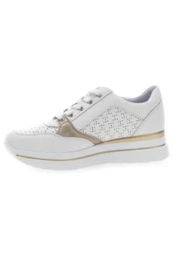 Weiße Schnürschuhe mit seitlichem Reißverschluss MIO TEMPO H216361