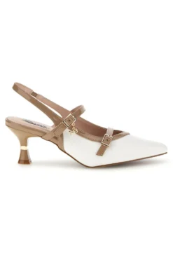 Weiße Slingbacks mit Riemchen Burani 51852c1209