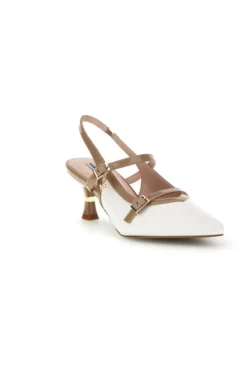 Weiße Slingbacks mit Riemchen Burani 51852c1209