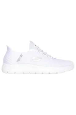 Weiße Slip-on-Sneaker aus Mesh mit Air Cooled Memory Foam, Skechers Summits High Range
