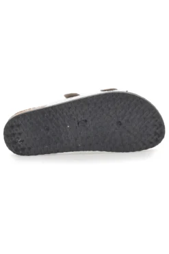 Weiße Slipper mit gemustertem Obermaterial und Doppelschnalle PRIMA RIGA 1043108