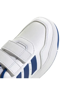 Weiße Sneakers mit blauen Details und doppeltem Klettverschluss Adidas Tensaur Sport 3.0 Cf K