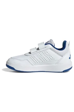 Weiße Sneakers mit blauen Details und doppeltem Klettverschluss Adidas Tensaur Sport 3.0 Cf K