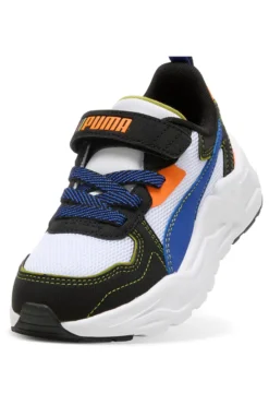 Weiße Sneakers mit blauen und orangefarbenen Details PUMA TRINITY LITE STARBLITZ AC+PS