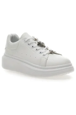 Weiße Sneakers mit dekorativen Clips CAFE' COST LAILITZ004