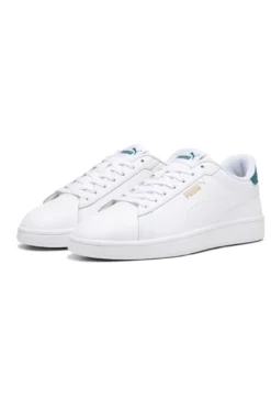 Weiße Sneakers mit grünen Details aus Komfortleder Puma Smash 3.0 L