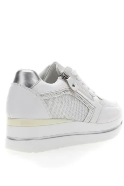 Weiße Sneakers mit Keilabsatz und seitlichem Reißverschluss ENERGY E45