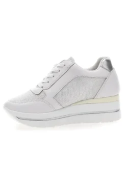 Weiße Sneakers mit Keilabsatz und seitlichem Reißverschluss ENERGY E45