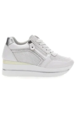 Weiße Sneakers mit Keilabsatz und seitlichem Reißverschluss ENERGY E45