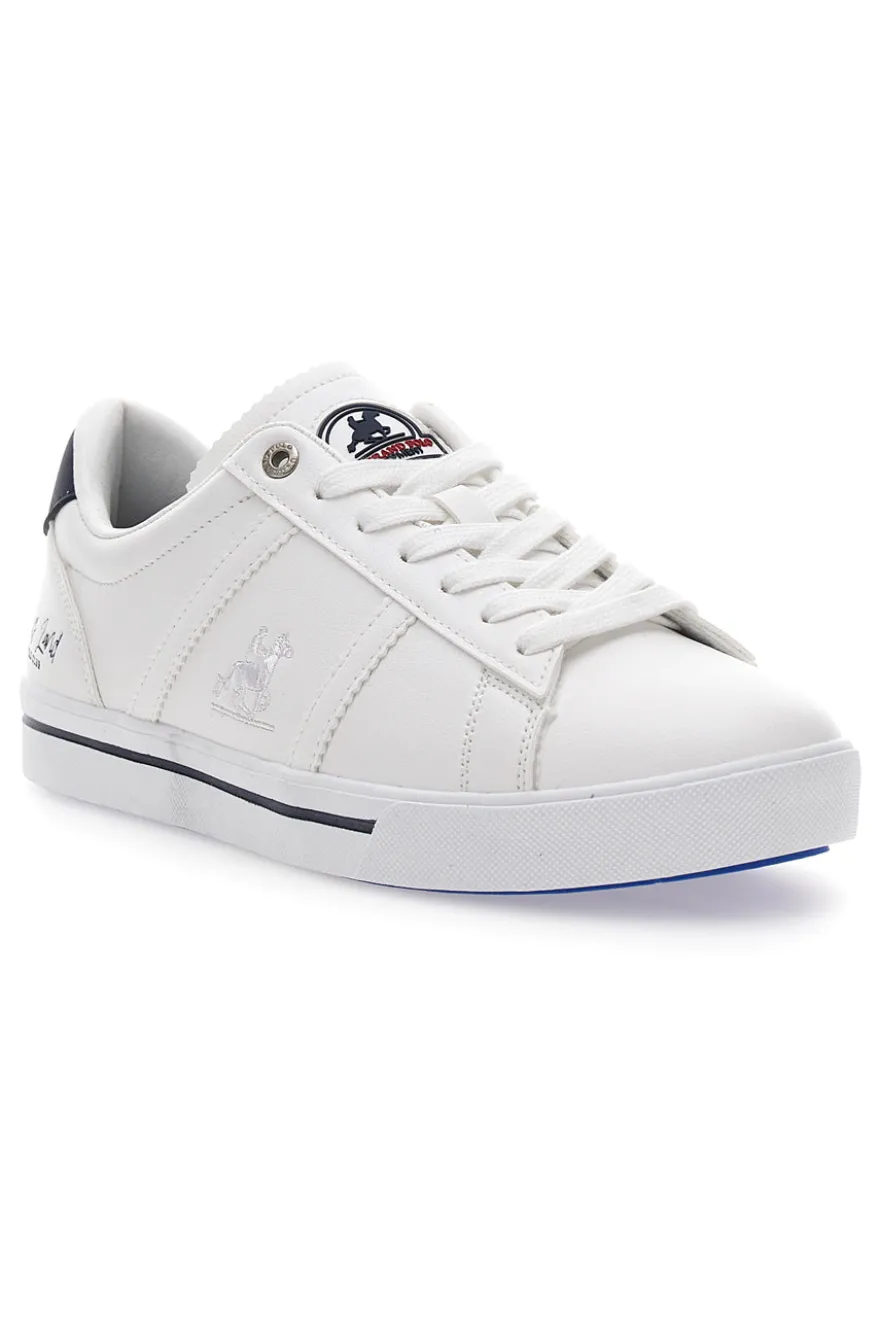 Weiße Sneakers mit kontrastierenden blauen Details US POLO CLUB SUMMY LTX