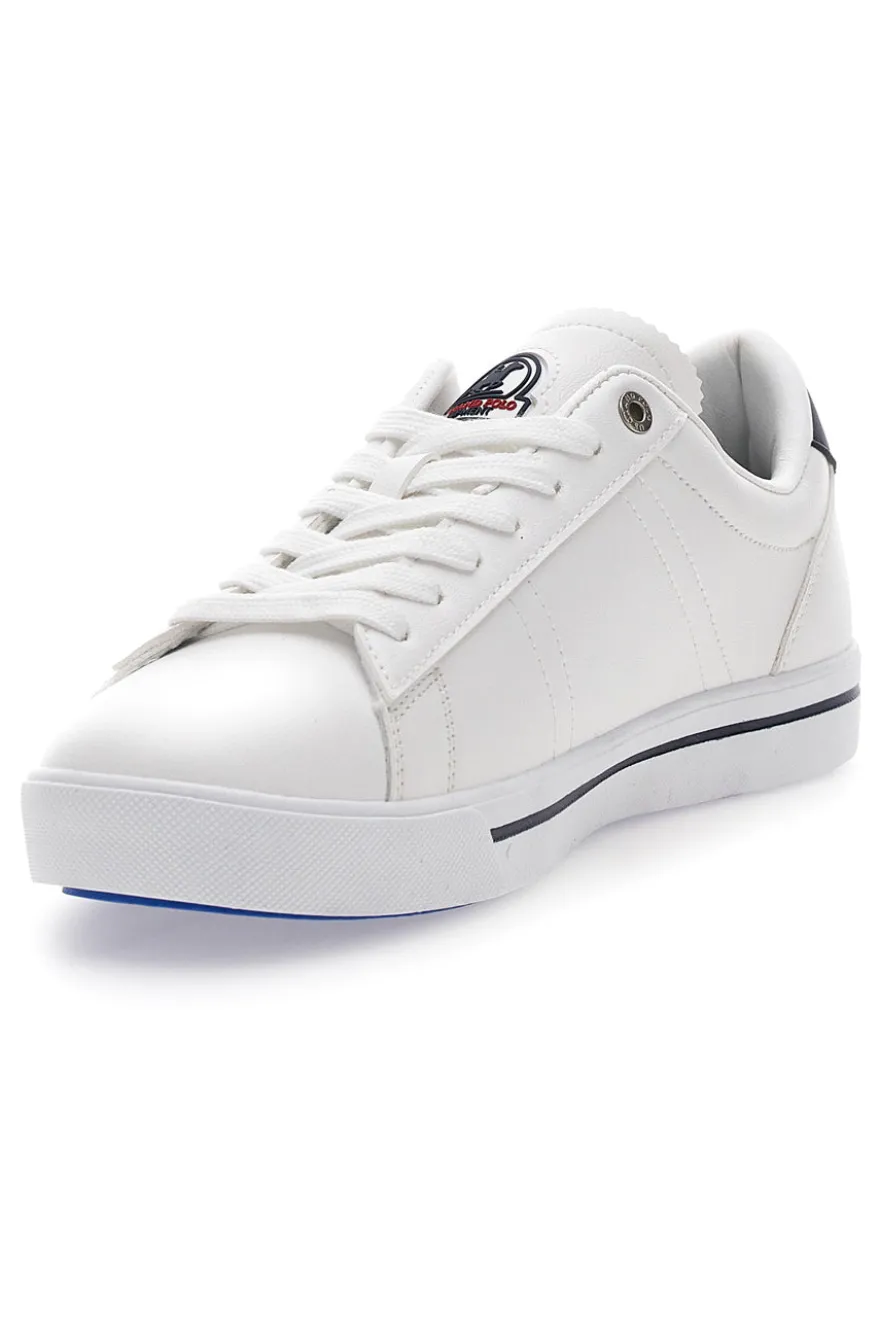 Weiße Sneakers mit kontrastierenden blauen Details US POLO CLUB SUMMY LTX