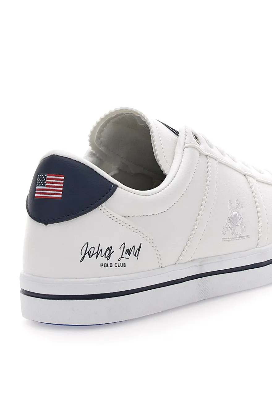 Weiße Sneakers mit kontrastierenden blauen Details US POLO CLUB SUMMY LTX