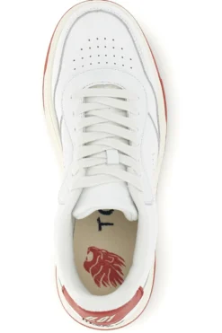 Weißes und rotes Leder perforierte Zehe Turnschuhe U.power U1003RM