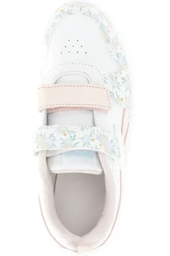 Weiße Turnschuhe mit Blumendruck und doppeltem Riemen Reebok Royal Prime 2.0 Two Strap Hoop & Loop