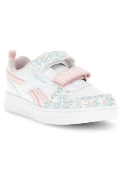 Weiße Turnschuhe mit Blumendruck und doppeltem Riemen Reebok Royal Prime 2.0 Two Strap Hoop & Loop