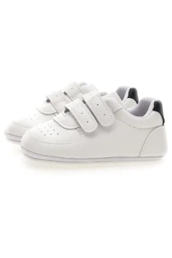 Weiße Turnschuhe mit Riemen und blauen Details Thank you girl 392603S
