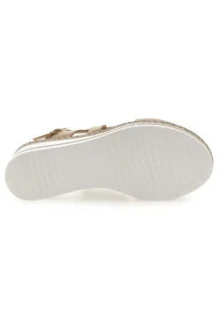 Weiße und beige Sandale mit mittlerem Keilabsatz PITTARELLO LOOK MK3313109