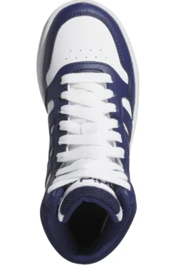 Weiße und blaue Mid-Cut-Sneaker Adidas Hoops 3 Mid K