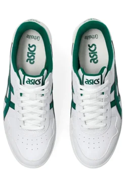 Weiße und grüne Turnschuhe mit Schnürsenkeln Asics Japan S