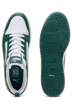 Weiße und grüne Turnschuhe PUMA Rebound v6 Low