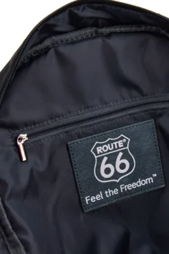 Zaino blu e nero con tasche multiple e cordini frontali Route 66 61992/L/SETRN