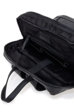 Zaino Nero in Pelle con Tasca Porta Computer GIANMARCO VENTURI CLASS BUSINESS