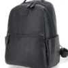 Zaino nero in vera pelle con tasche laterali Basile BA3545DX