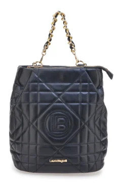 Zaino nero trapuntato con catena Laura Biagiotti LB25W-261-3