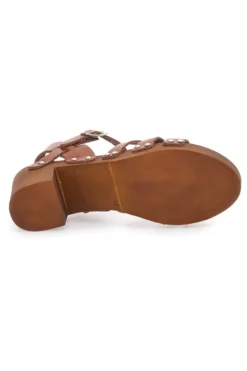 Zoccoli con Cinturino Cognac Vera Pelle Pittarello Love 5759