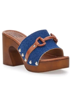 Zoccoli Jeans Con Tacco 9 cm Pittarello Love 15495JP