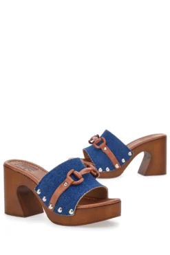 Zoccoli Jeans Con Tacco 9 cm Pittarello Love 15495JP