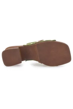 Zoccoli Salvia con Tacco Medio e Catena Decorativa PITTARELLO LOVE 25555/A
