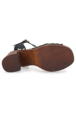 Zoccoli Sandali Neri Con Tacco 9 Cm Pittarello 8507
