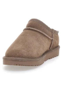 Zoccoli Taupe con Pelo in Vera Pelle MON DIEU WD5530T